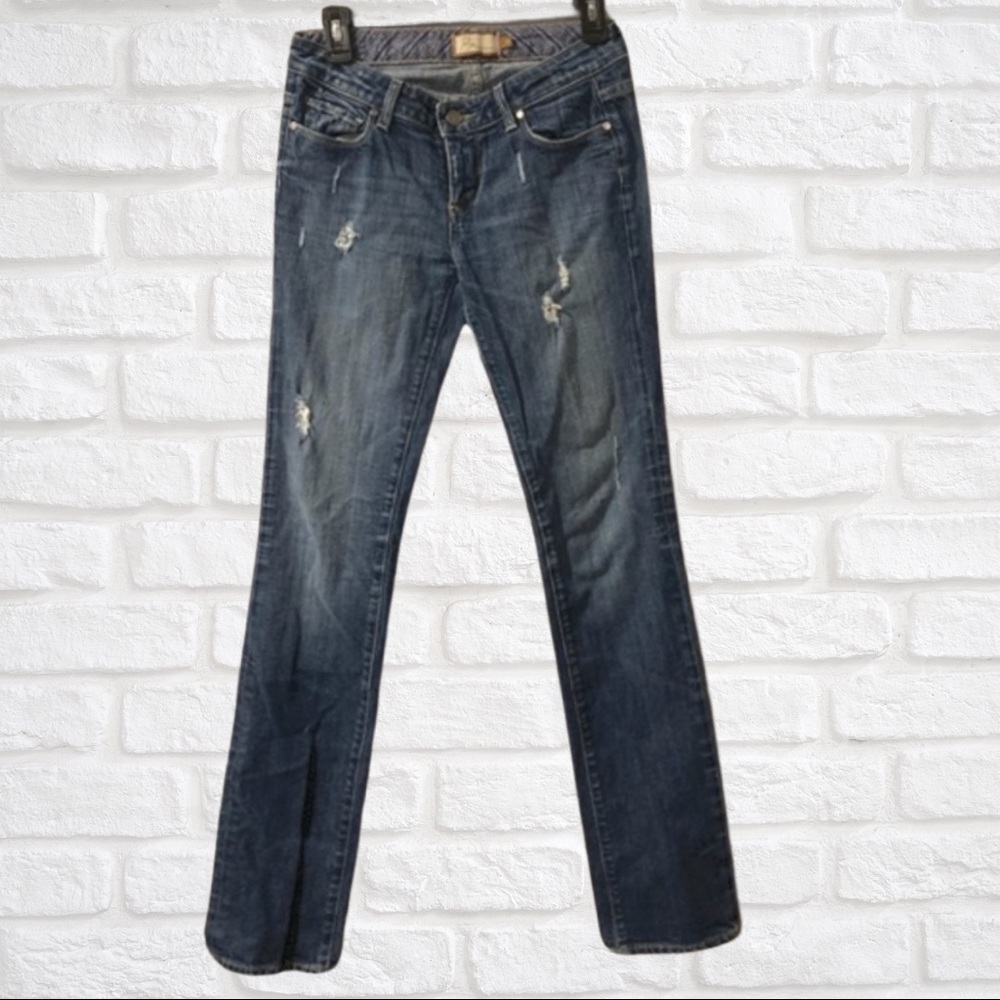 PAIGE Premium Denim Jimmy Jimmy Distressed Boot Cut Jeans Size 24